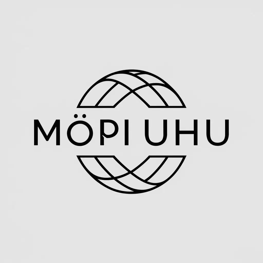 a vector logo design,with the text "mopi UHU", main symbol:Möbius strip,Minimalistic,be used in Internet industry,clear background