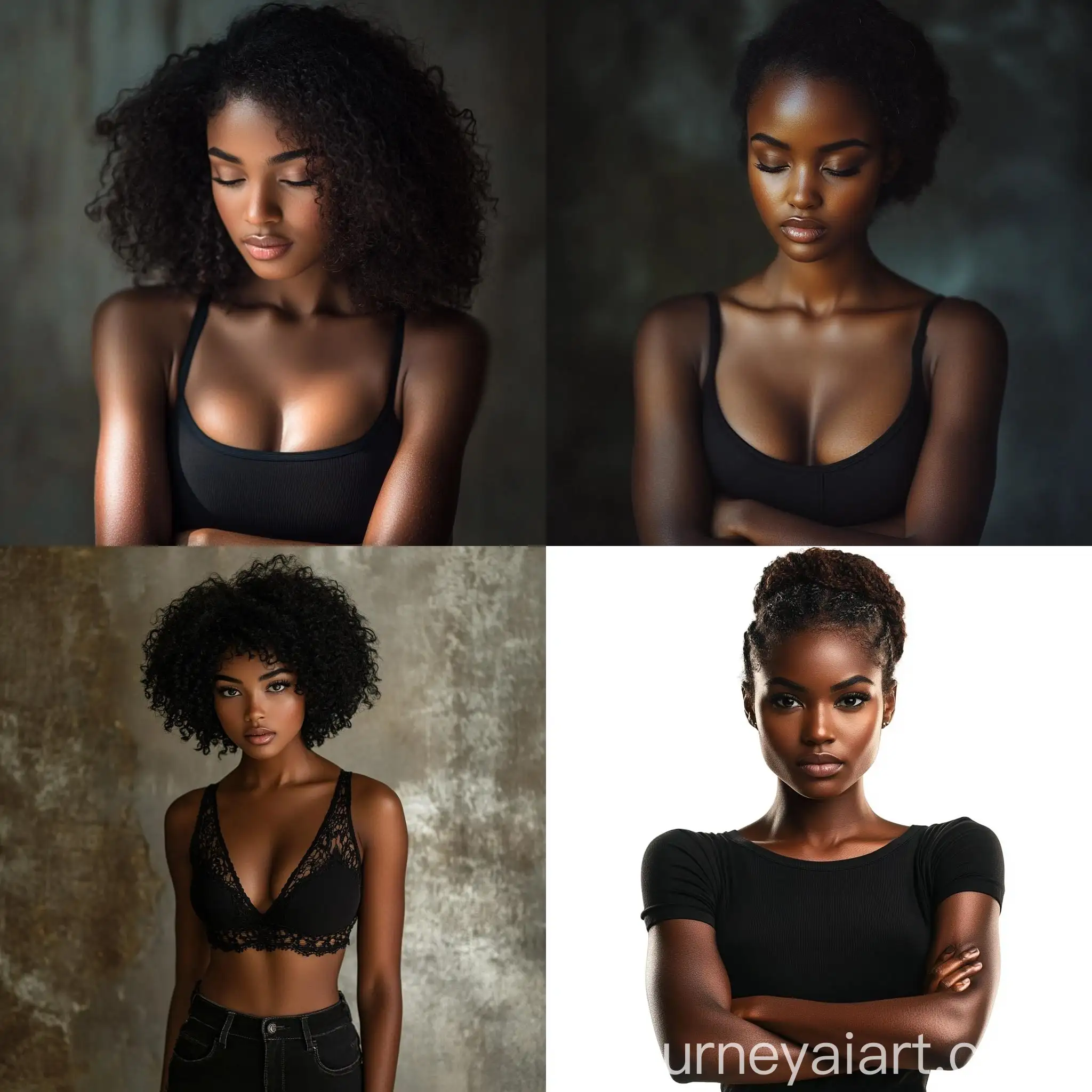 Confident-African-American-Woman-Standing-with-Arms-Down