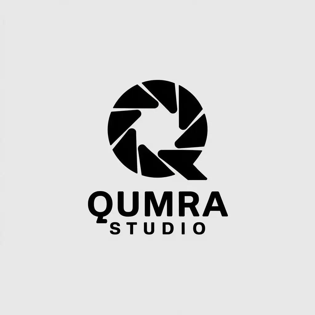 LOGO Design for Qumra Studio Minimalist QCamera Shutter with Clear Background