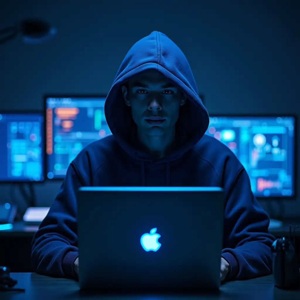 Mysterious-Person-in-Dark-Blue-Hoodie-Surrounded-by-Neon-Tech-Gears