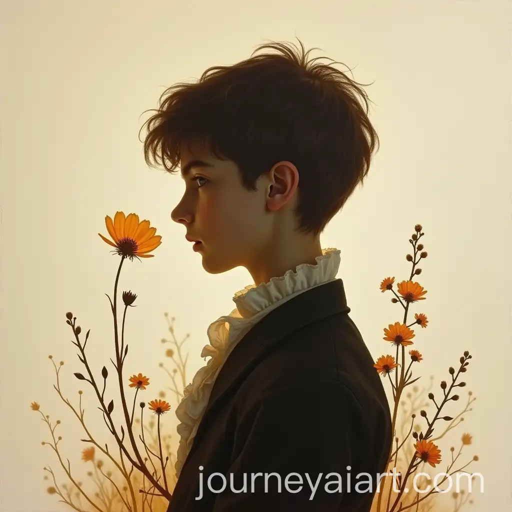 SurAI-Art-Prompt-Expansionreal-19th-Century-Silhouette-with-Hovering-Flower-in-Autumn-Colors