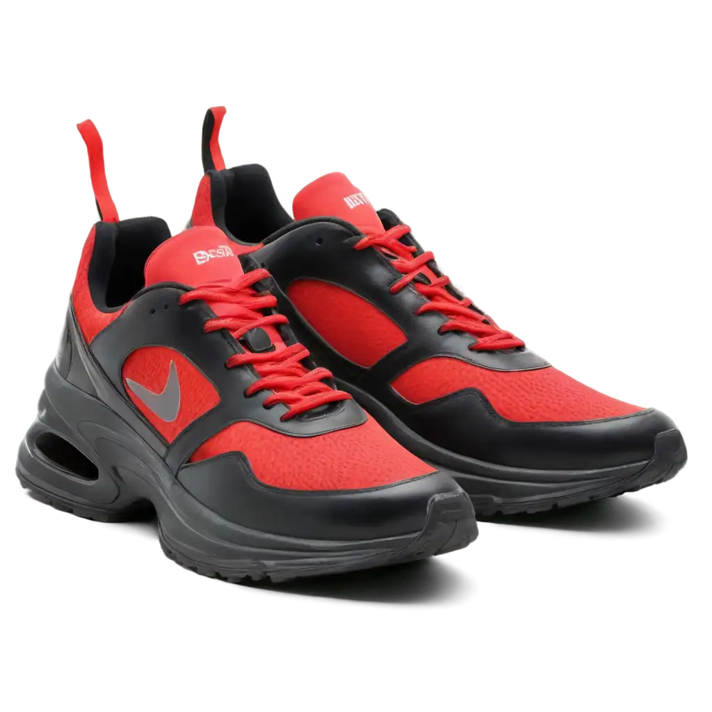 Stylish-Red-and-Black-Sport-Shoes-PNG-Image-for-HighQuality-Visuals