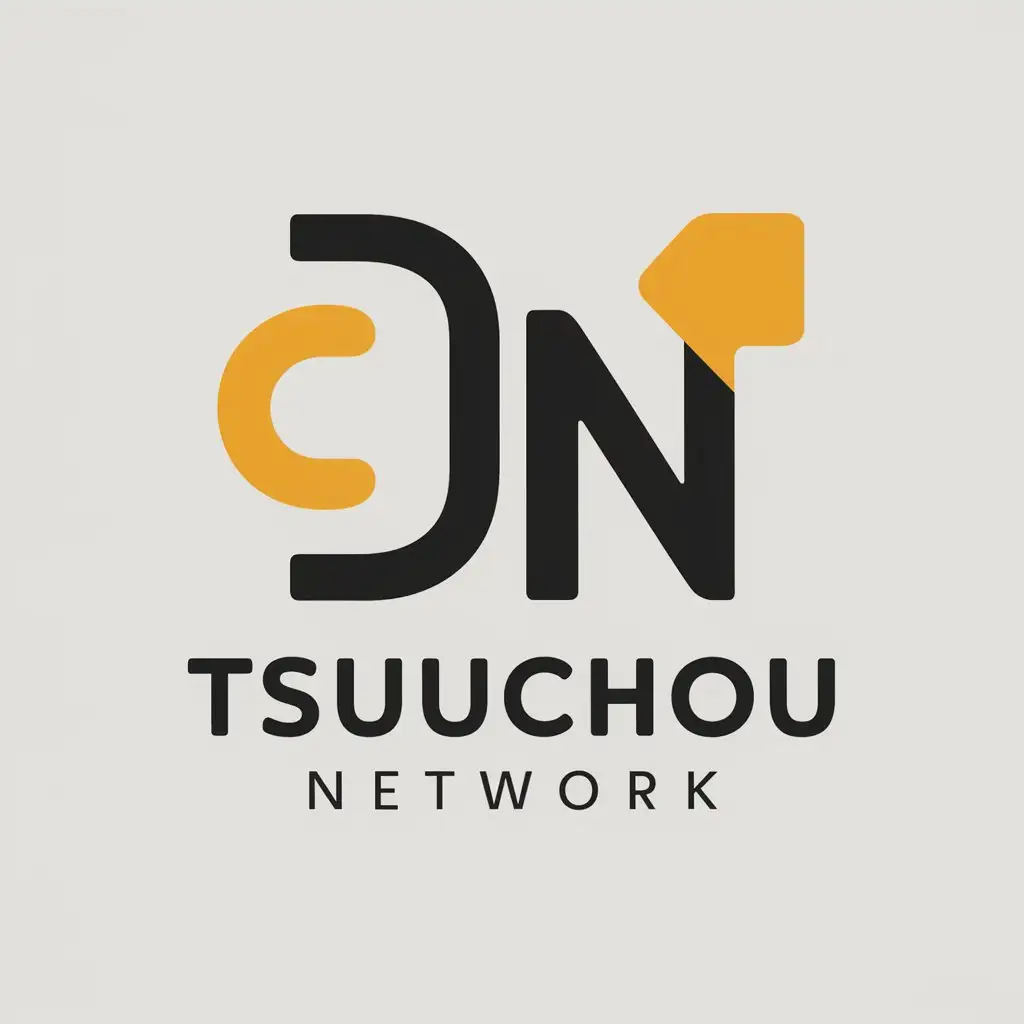 a vector logo design,with the text "tsuuchou network", main symbol:DN,Moderate,be used in Internet industry,clear background