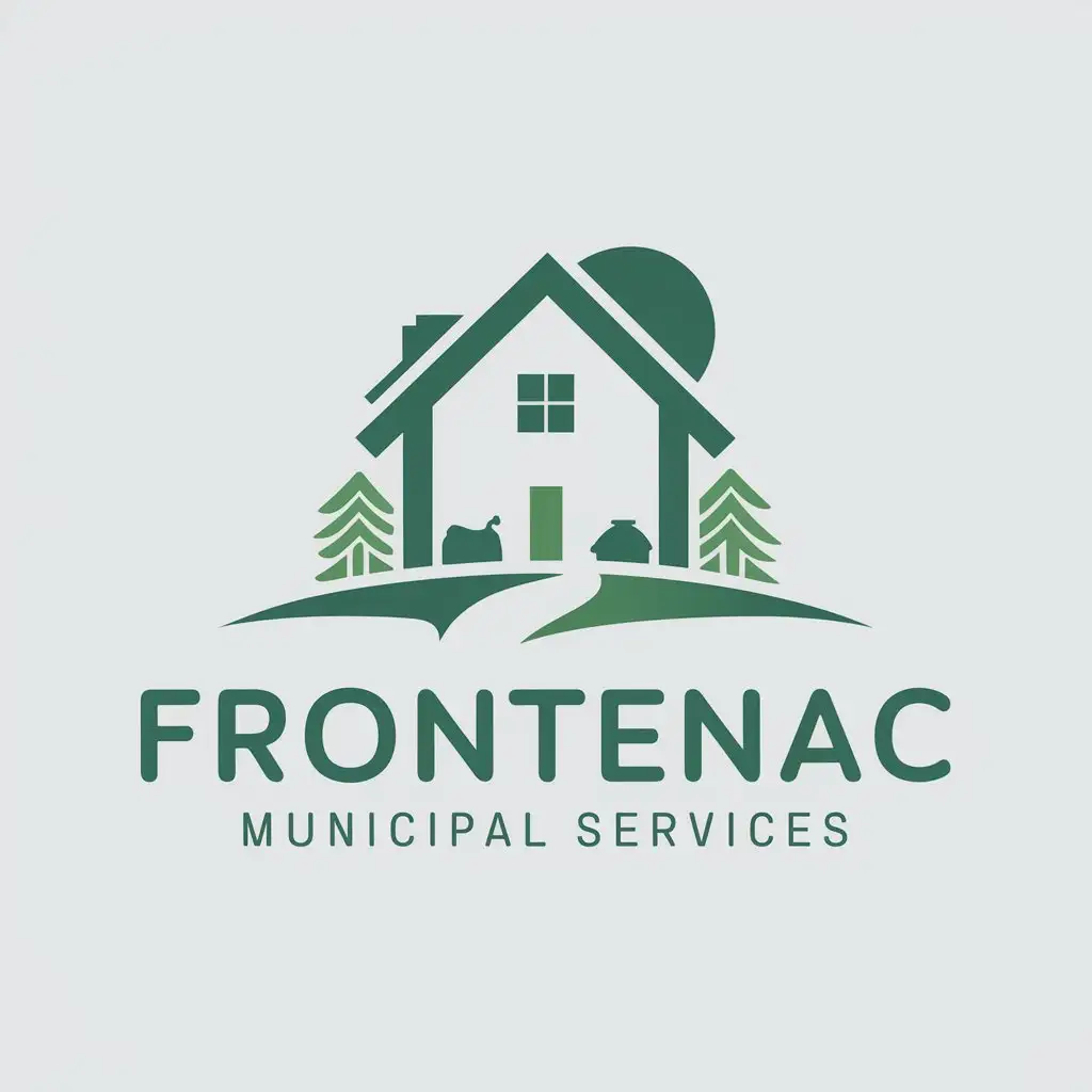 LOGO Design for Frontenac Municipal Services Home Environment Symbol on Clear Background