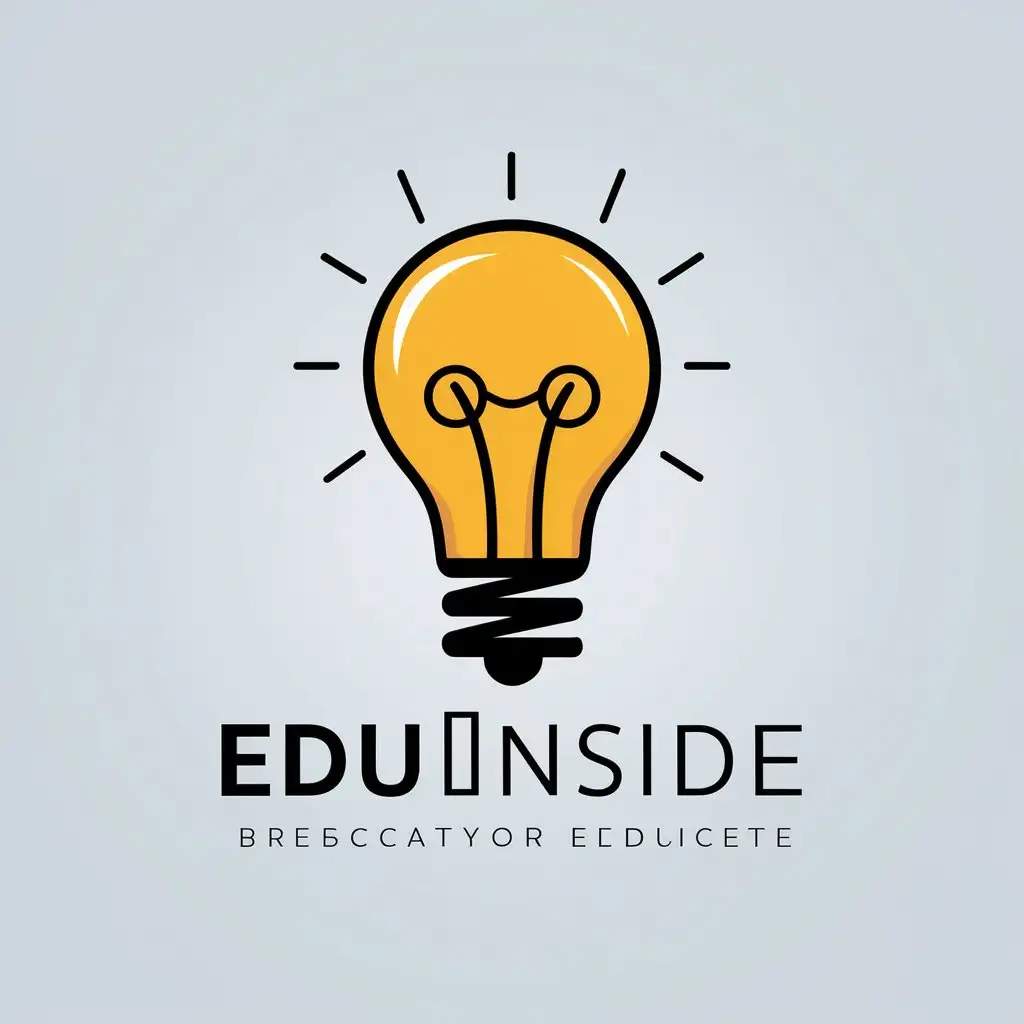 LOGO Design For EduInside Creative Idea Bulb Symbol for Education Industry