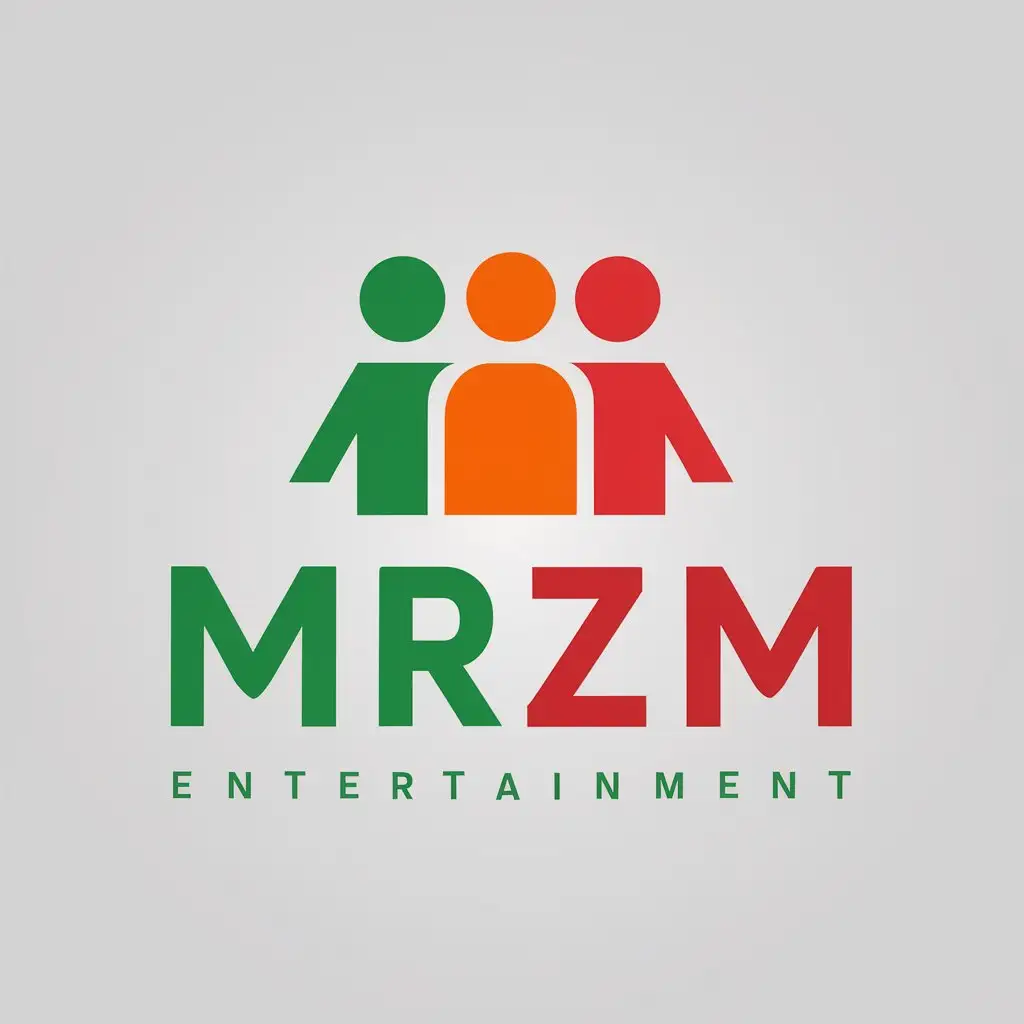 LOGO Design For MRZM Minimalistic Green Orange Red People Group Symbol