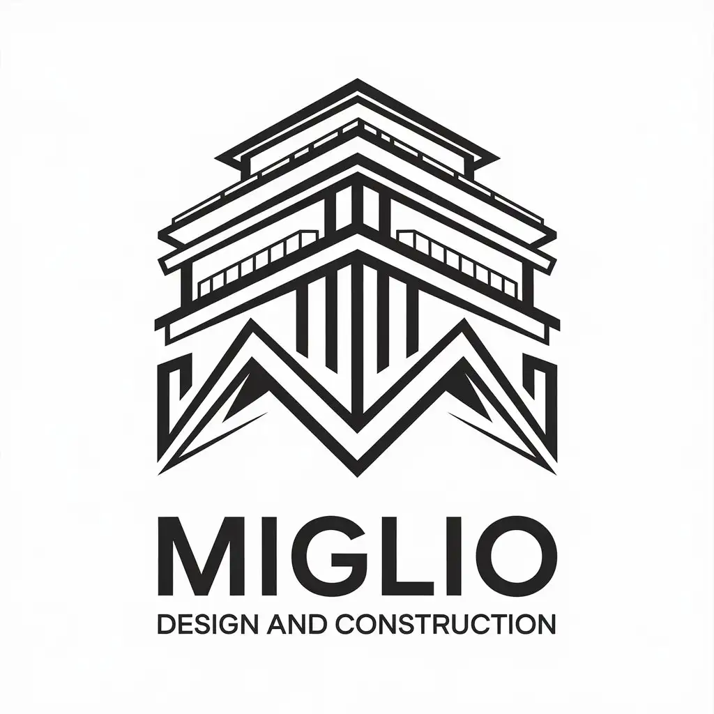 LOGO Design for Miglio Design and Construction Vector with Construction Symbol and Clear Background