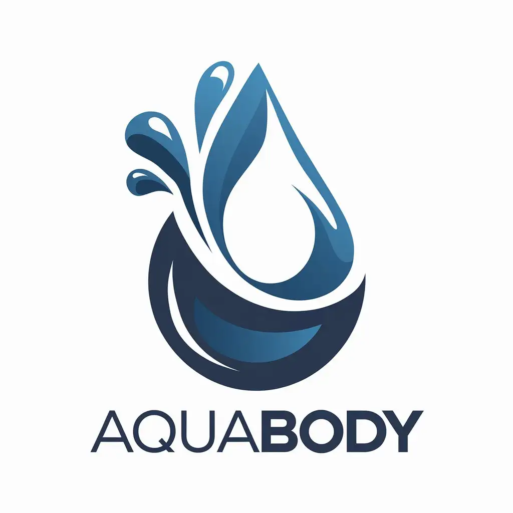 LOGO Design for Aquabody Vector Logo with Agua Symbol for Sports Fitness Industry