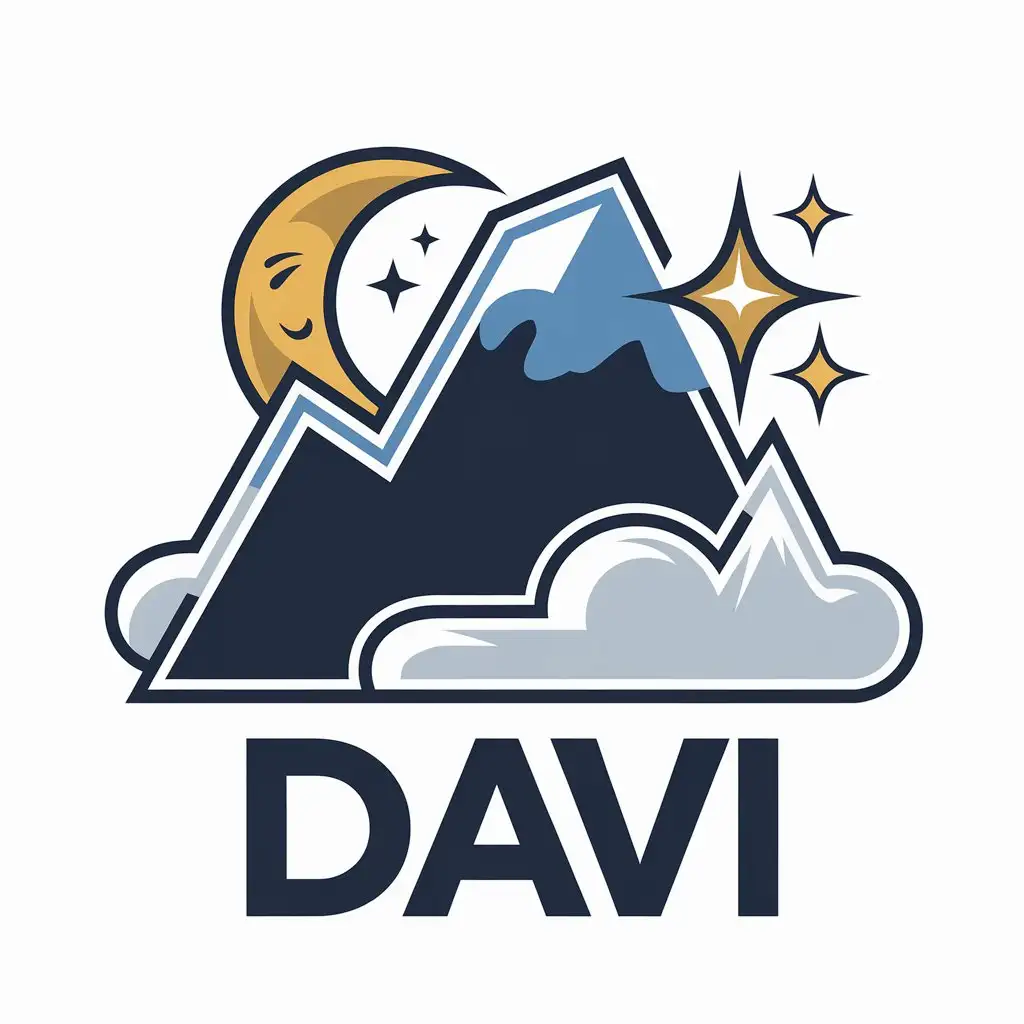 LOGO-Design-for-Davi-Mountain-Moon-Sparkle-and-Cloud-Vector-Art-with-Clear-Background