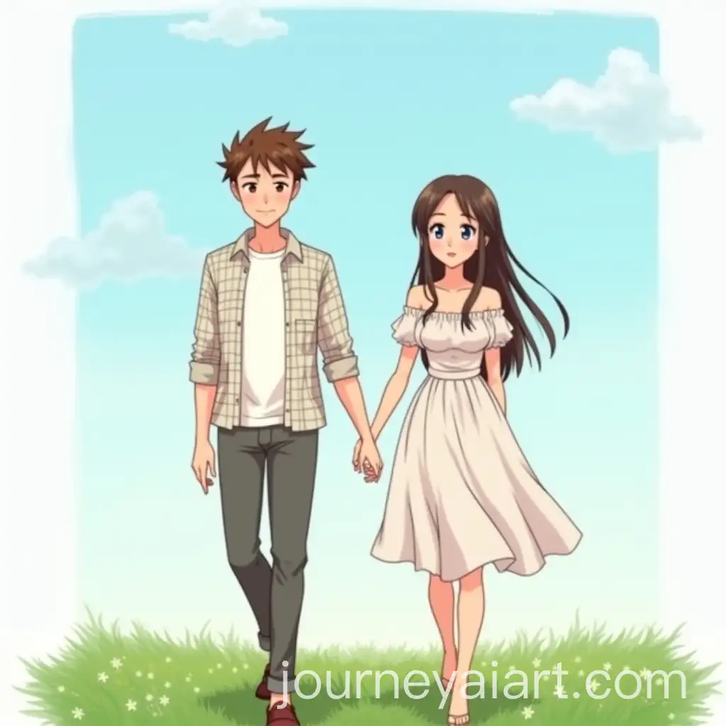 Animated-Romantic-Characters-Holding-Hands-in-a-Grassy-Field