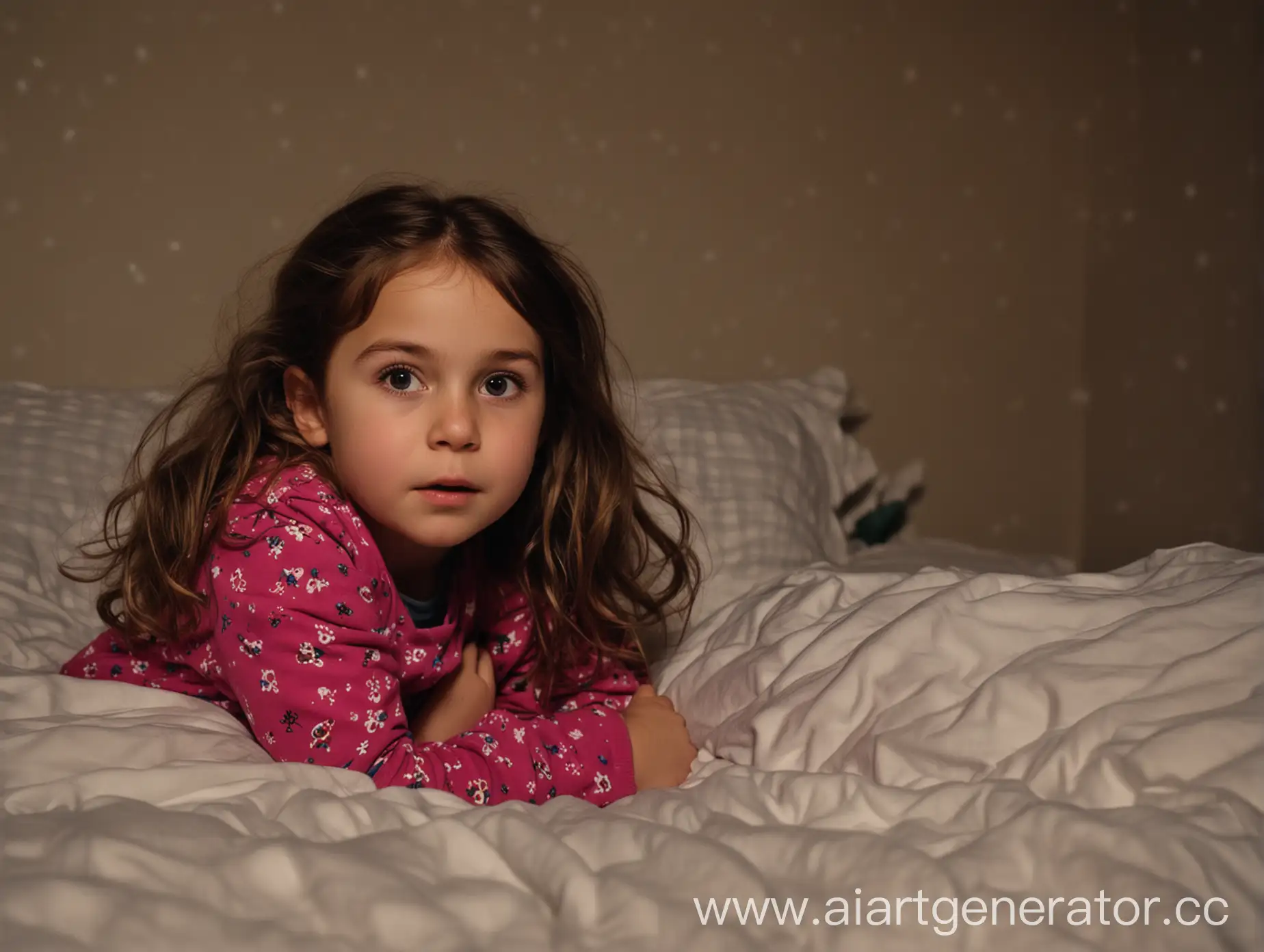 On a cold night, a 5 year old girl climbs into bed with Daddy to stay warm