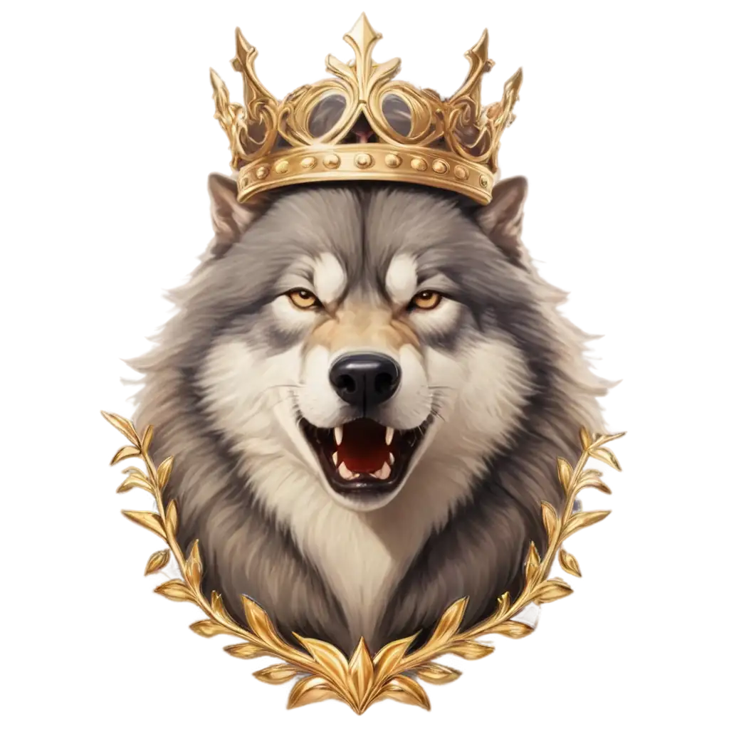 Angry-Wolf-Logo-with-Crown-HighQuality-PNG-for-Versatile-Branding