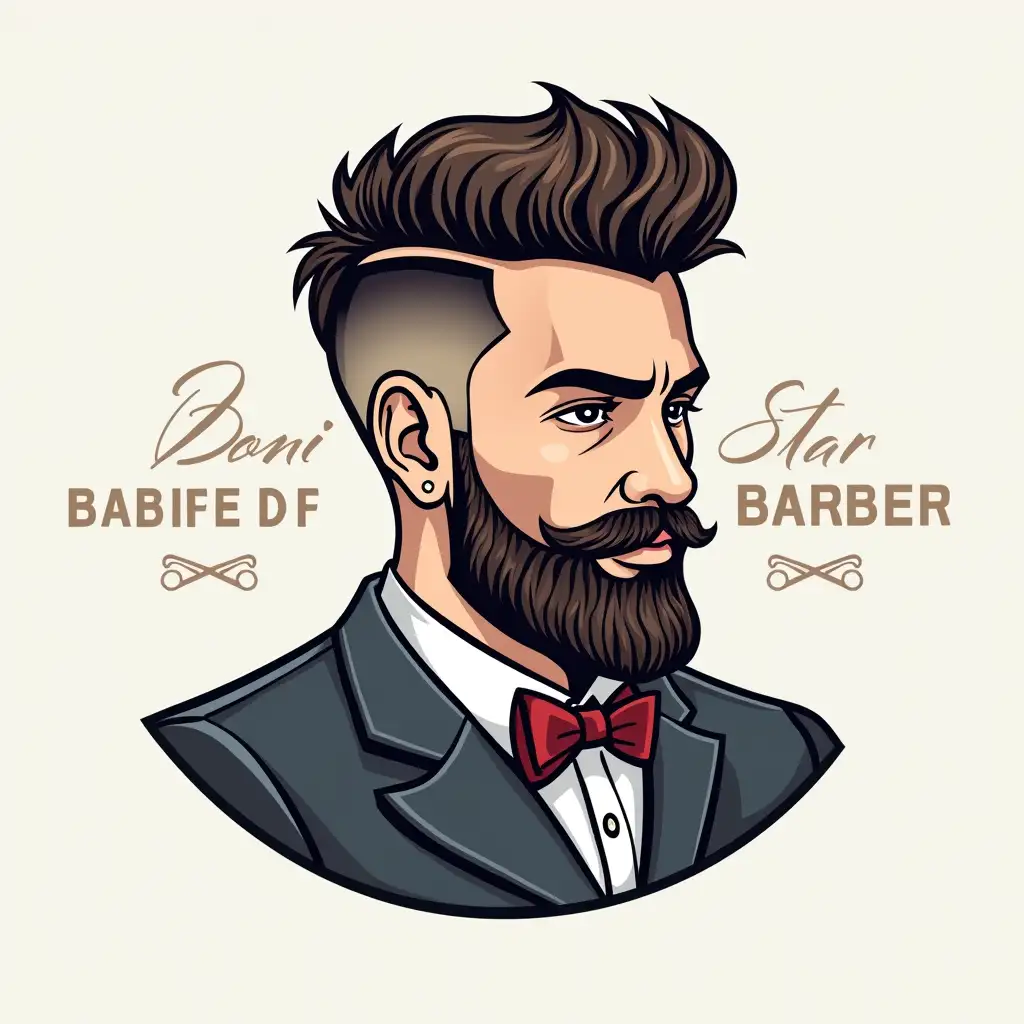 create a logo for a barber named boni barber