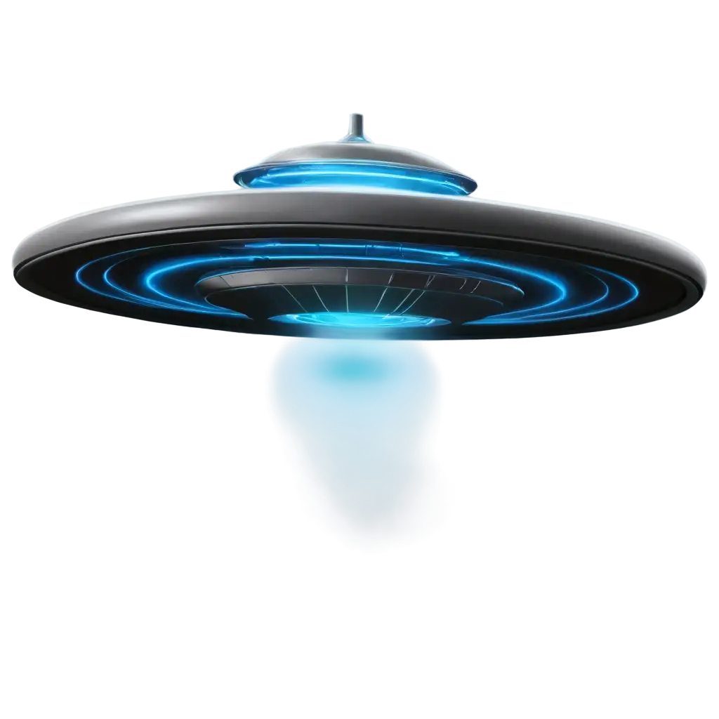 Sleek-Metallic-Flying-Saucer-PNG-with-Glowing-Blue-Energy-Rings-SciFi-Style-with-Subtle-Luminescent-Effects