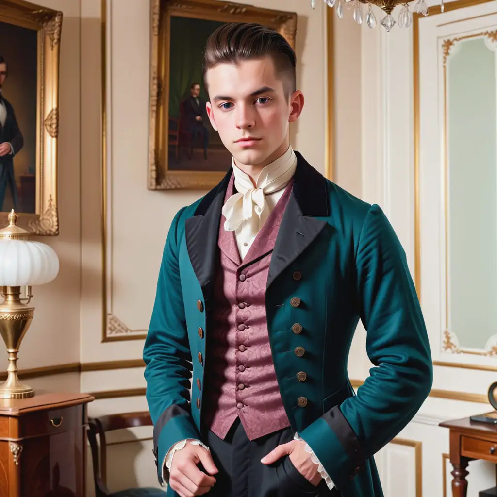 Victorian-Gentleman-in-Formal-Attire-Standing-in-Elegant-Room