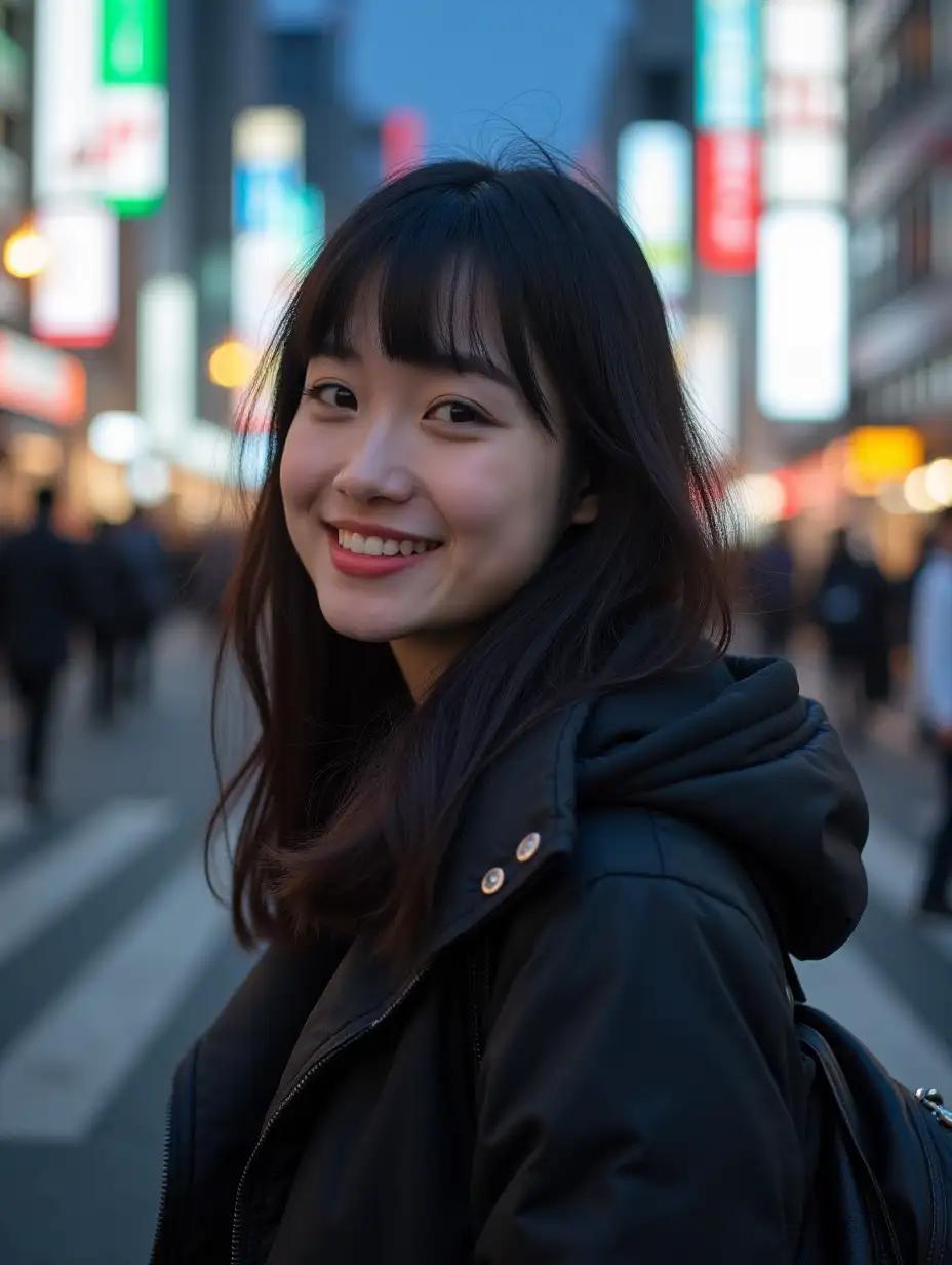 Happy-Shinjuku-Girl-Portrait-with-Edge-Darkening-Effect