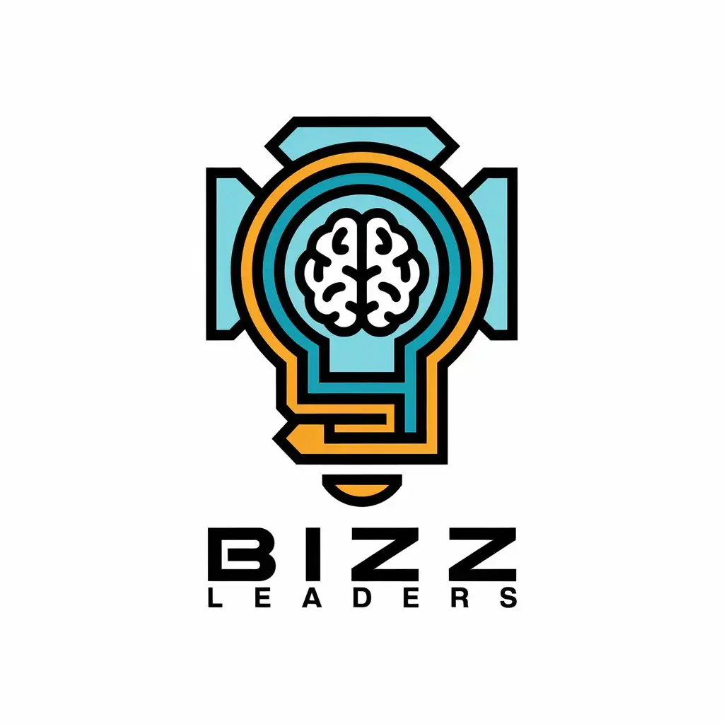 LOGO Design For Bizz Leaders Innovative Vector Logo with Bulb and Brain Symbol