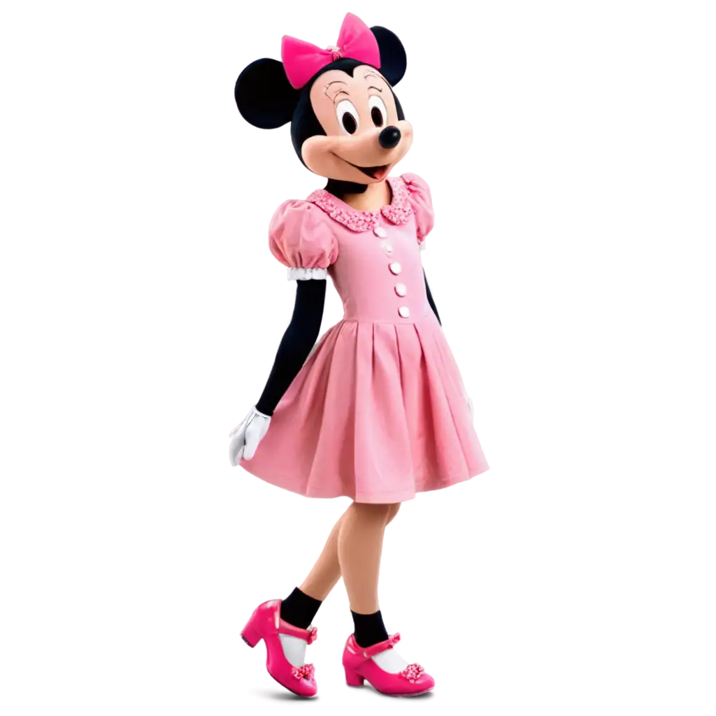 Minnie-Mouse-PNG-Image-in-Pink-Dress-and-Shoes-HighQuality-Art-for-Versatile-Usage