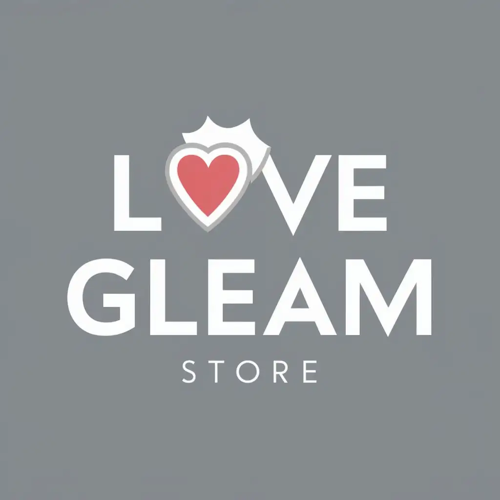 LOGO-Design-For-LOVE-GLEAM-STORE-Cosmetics-Symbol-on-Light-Gray-Background