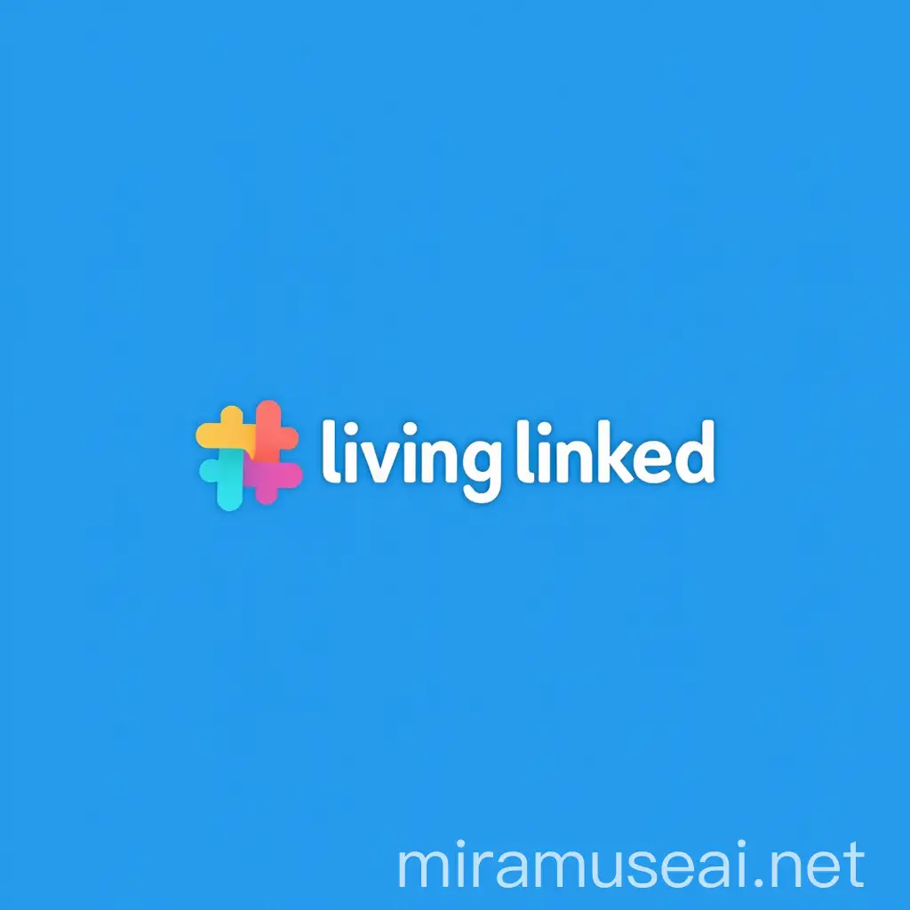 Vibrant Blue Logo for LivingLinked Attractive and Memorable Design Targeted at Young People