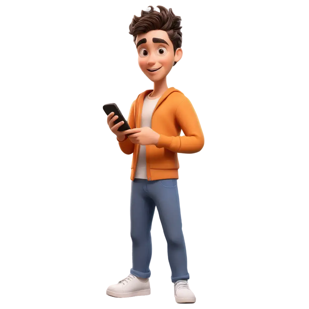 a 3d cartoon using mobile phone