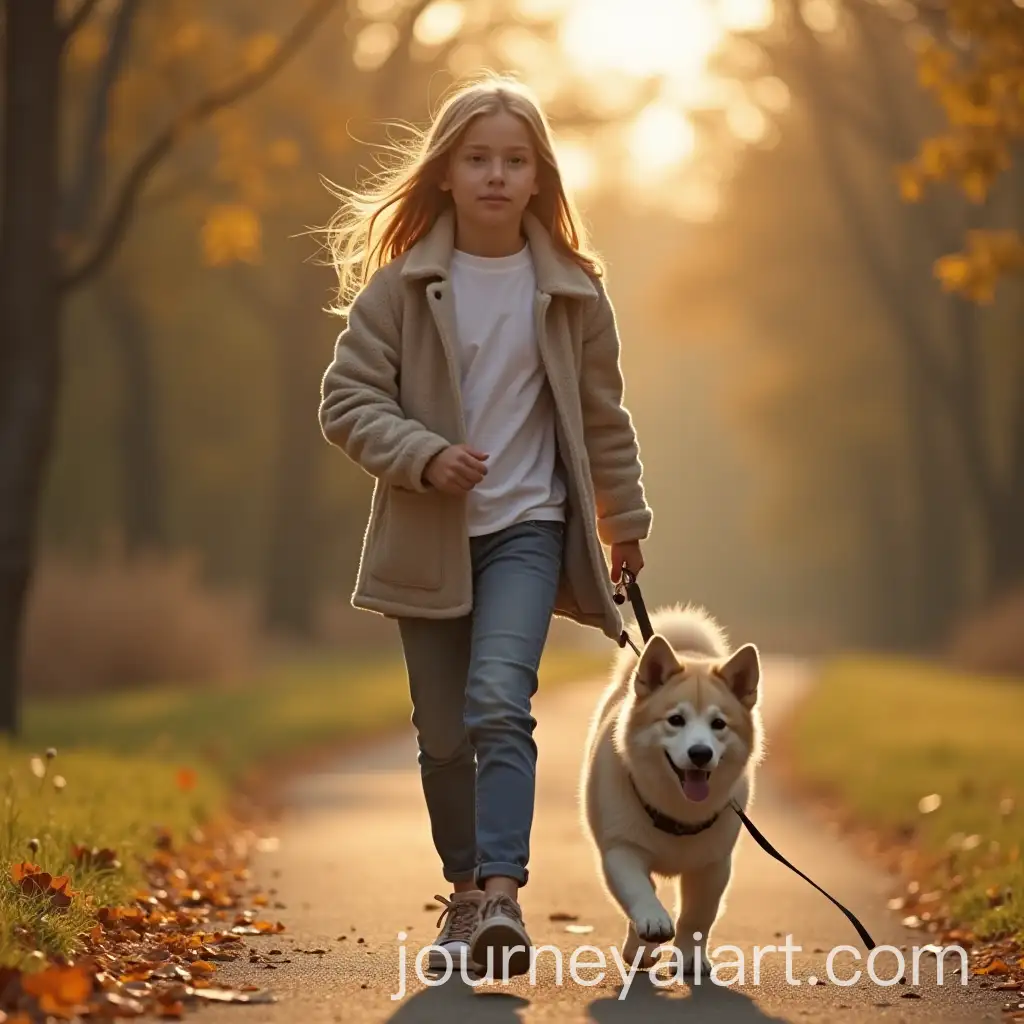 18YearOld-Teenager-Walking-the-Dog-in-a-Park