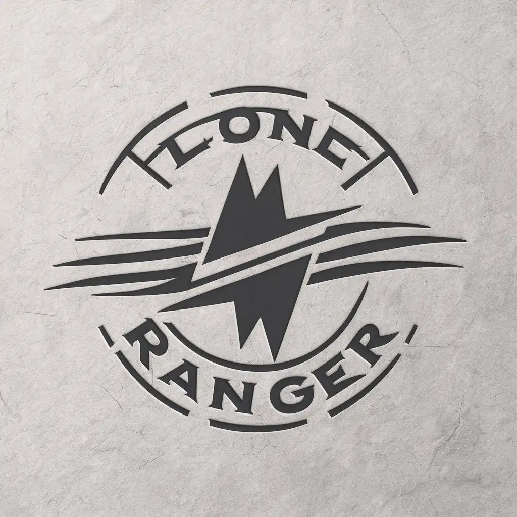 a vector logo design,with the text "Lone Ranger", main symbol:lightning,Moderate,be used in Technology industry,clear background