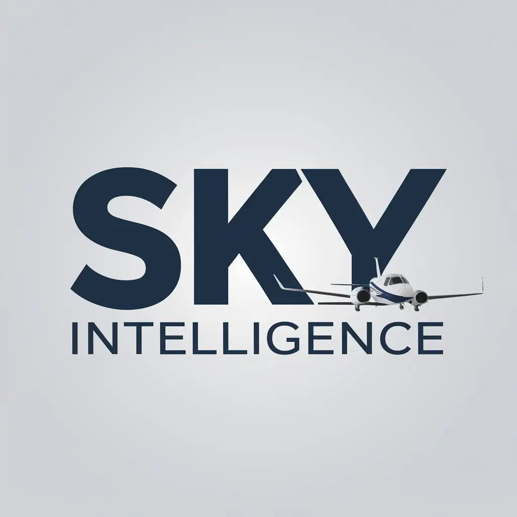 LOGO Design for Sky Intelligence Vector Design with Private Jet Symbol