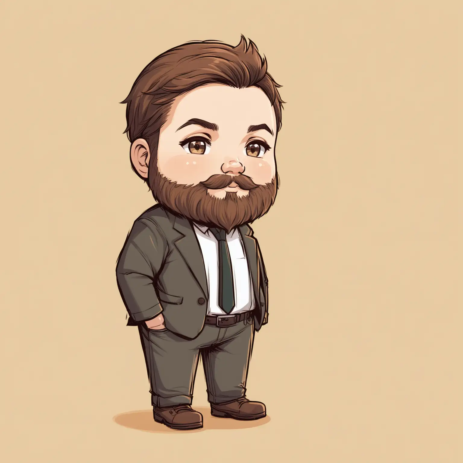 Cartoon of Very Small Bearded JD Vance with Very Short Legs