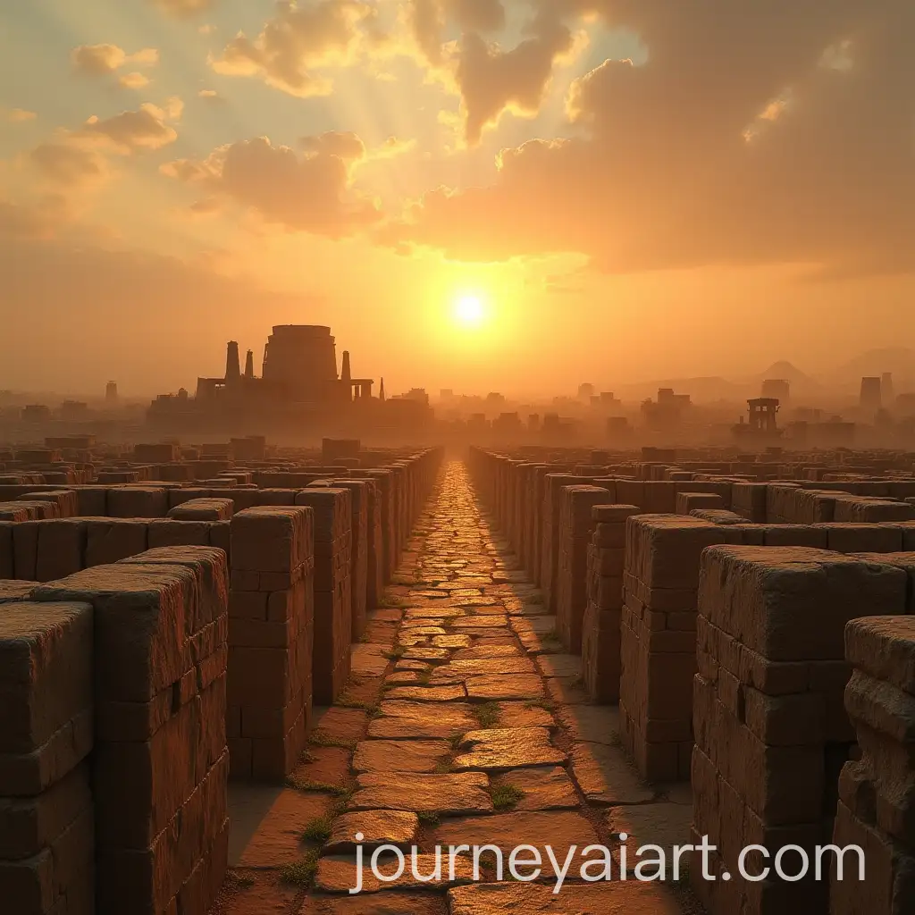 Sunrise-Over-Ancient-Sumerian-City-of-Uruk-with-King-Gilgameshs-Walls-and-Eanna-Temple