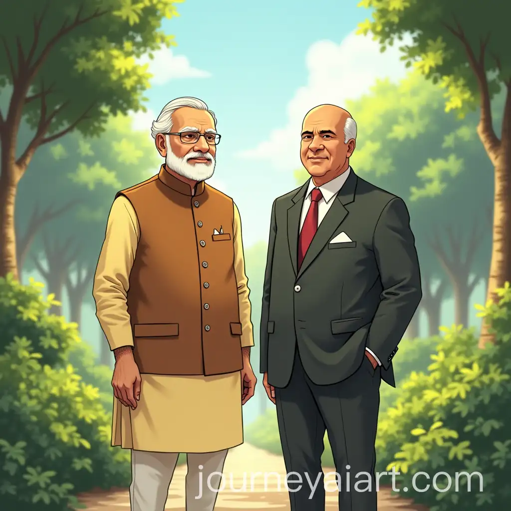 Narendra-Modi-and-Gautam-Adani-in-Studio-GhibliInspired-Illustration