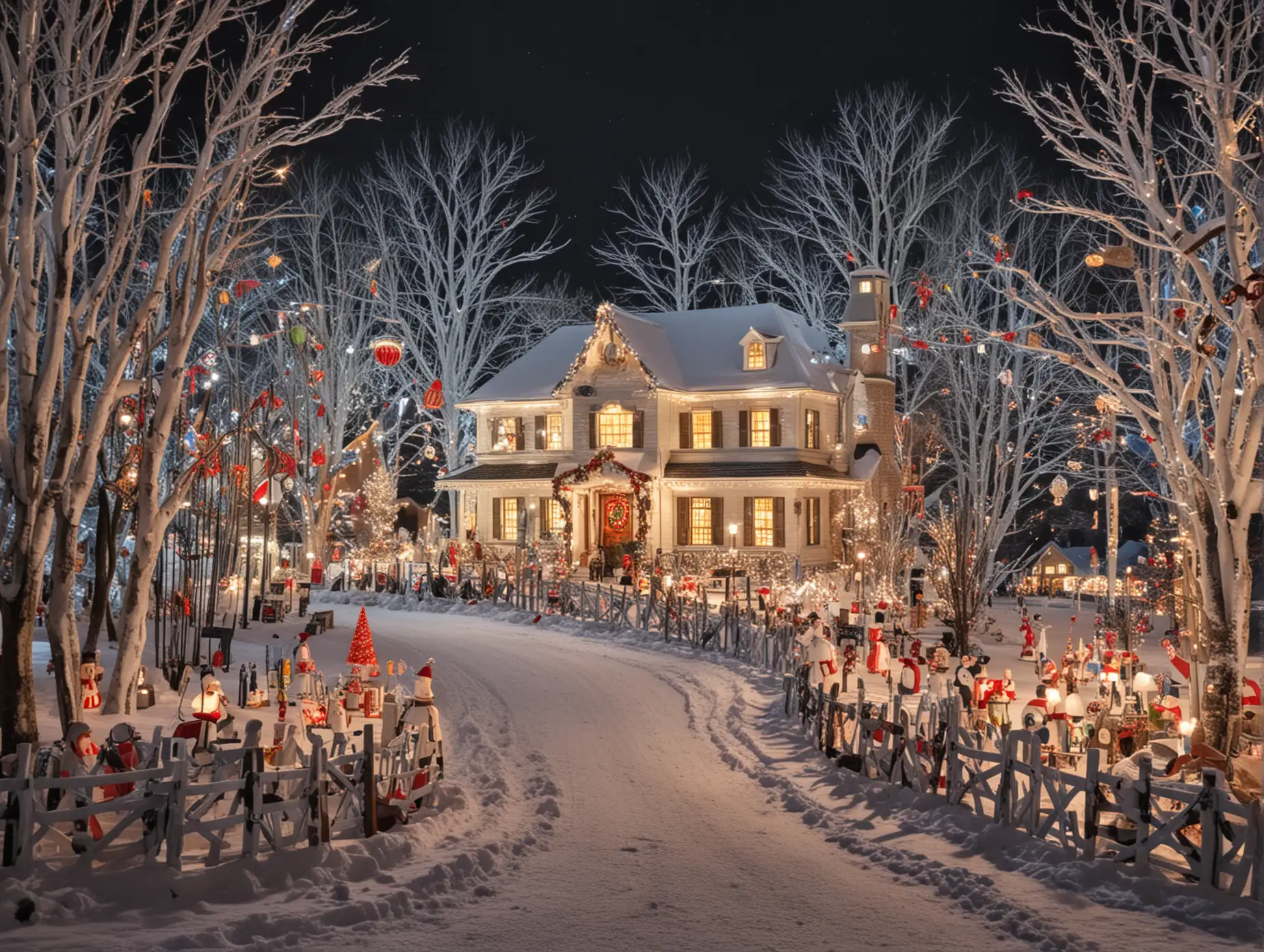 Enchanting Holiday Wonderland with Festive Decorations