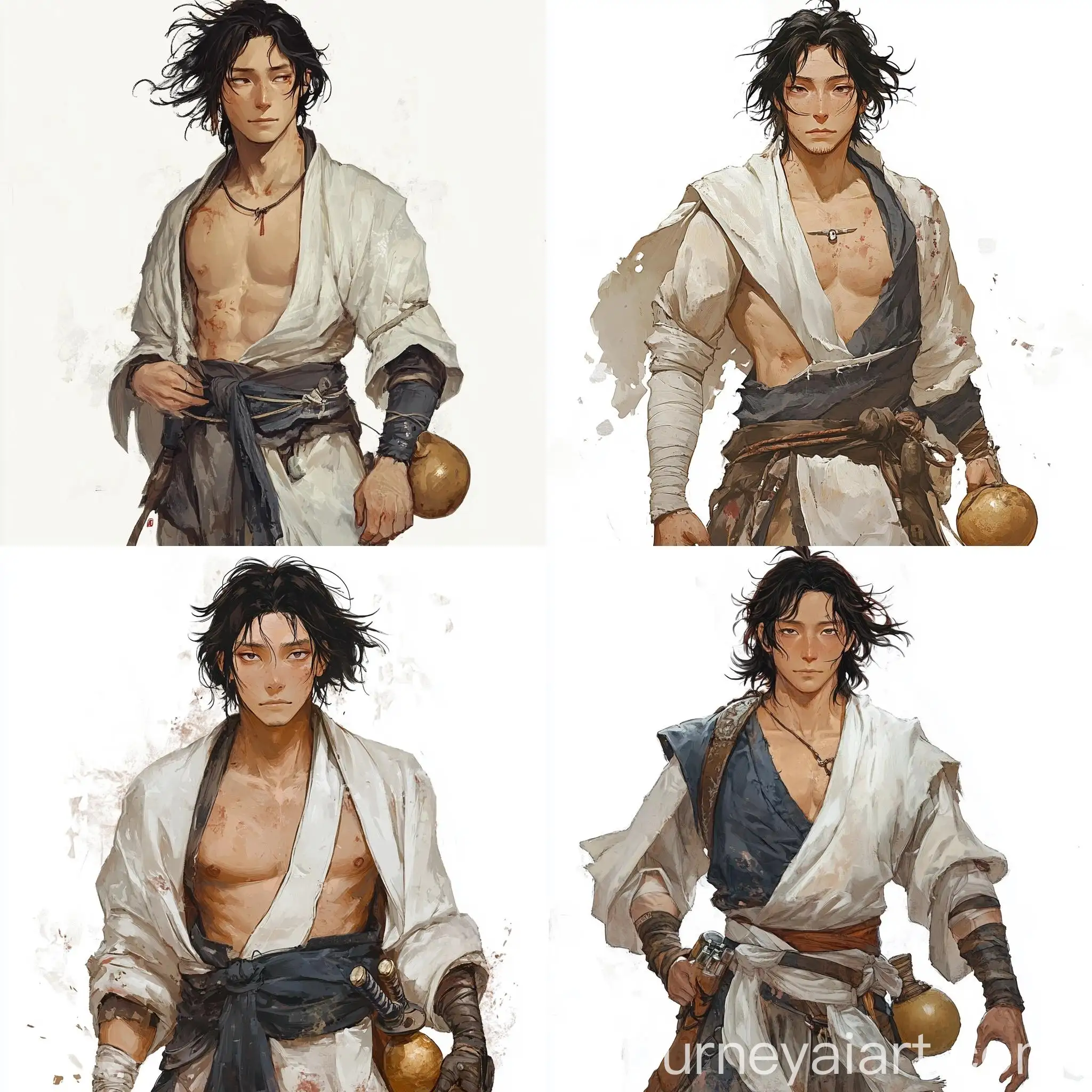 Monk-Character-Art-in-Painted-Style-with-Intricate-Detail