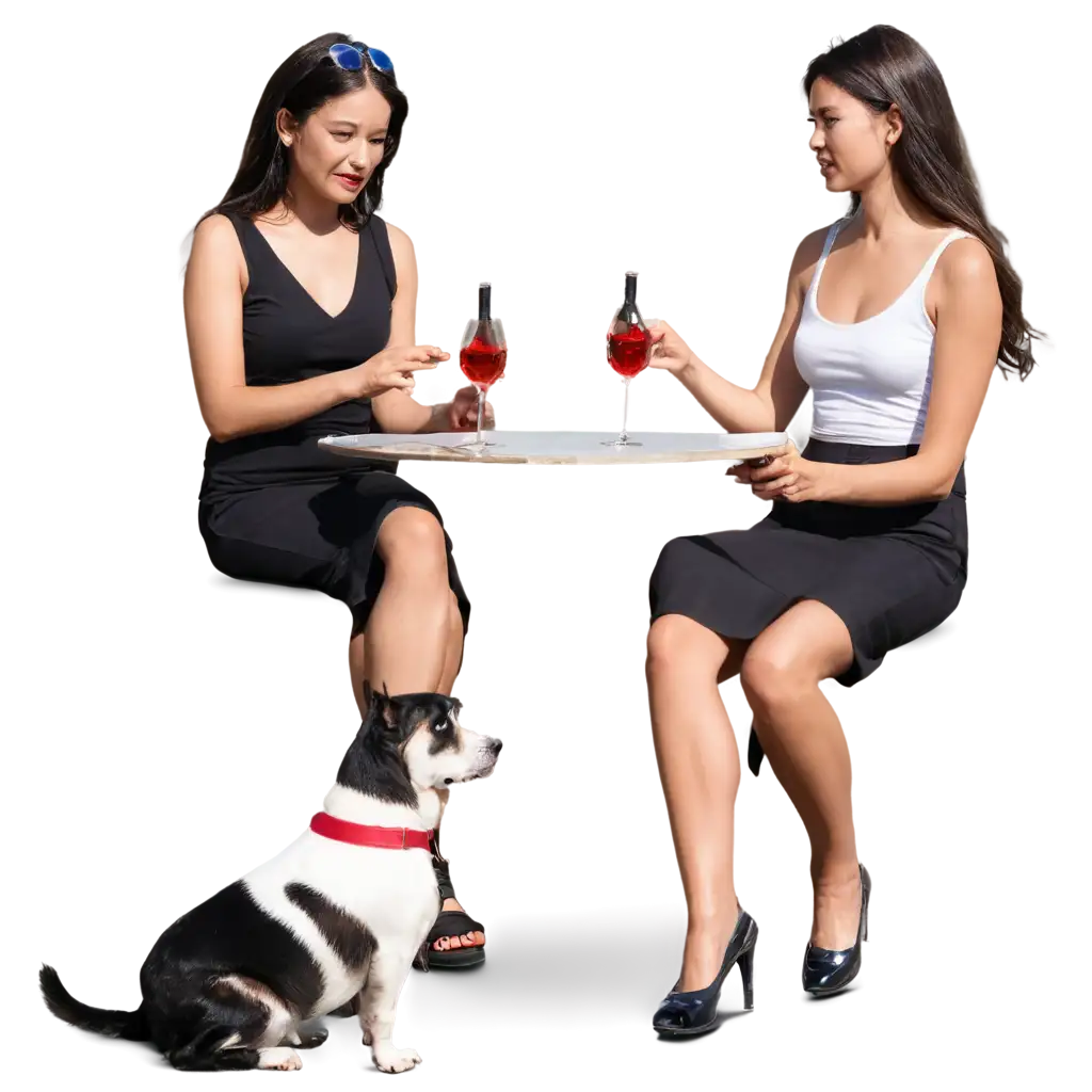 Dog-and-Girl-Drinking-Wine-PNG-HighQuality-Image-for-Various-Uses