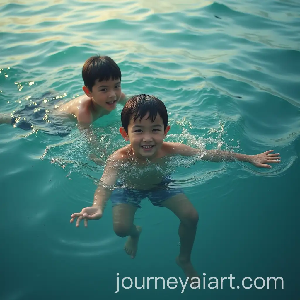 Boy-Drowning-with-Friend-Trying-to-Help-in-the-Water