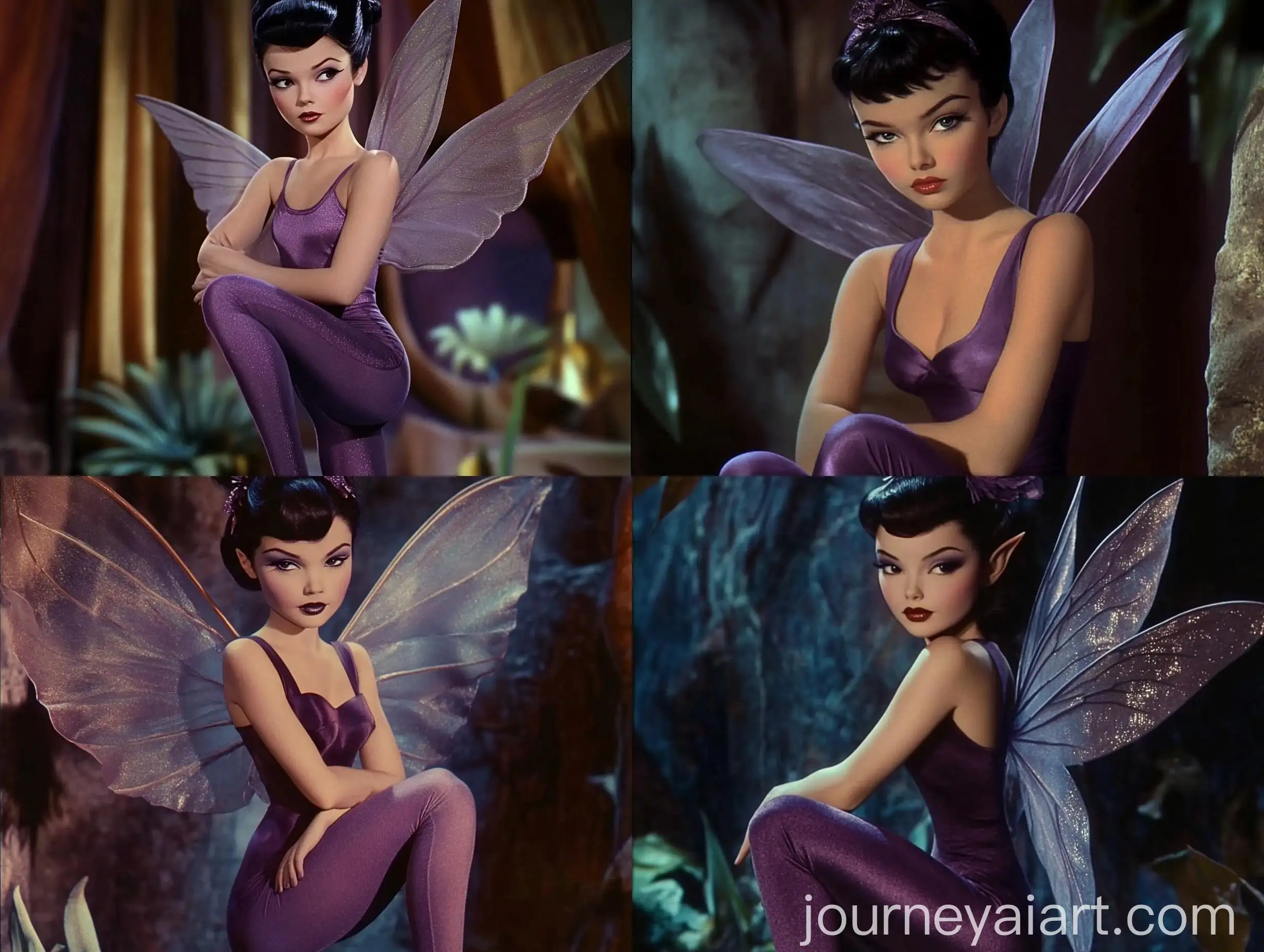 Retro-Fantasy-Fairy-with-RavenBlack-Hair-in-Purple-Dress