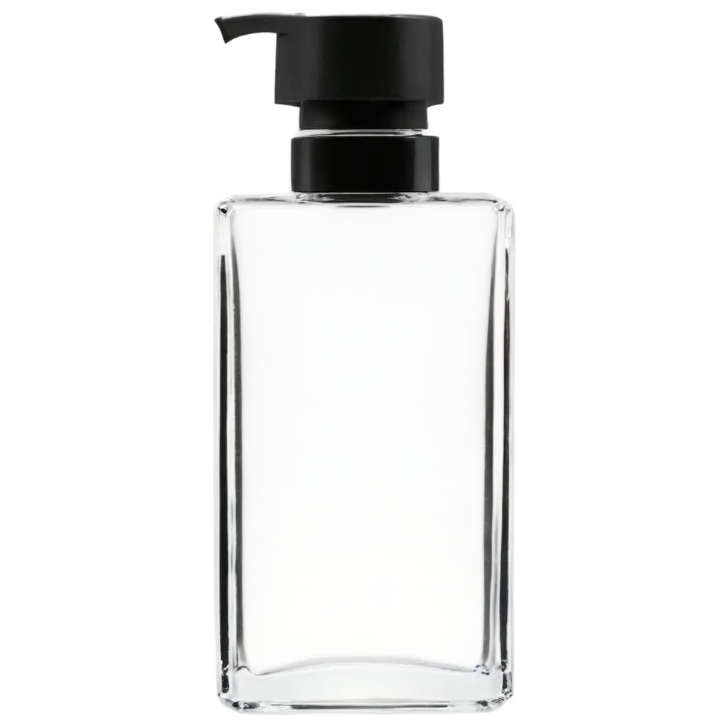 Transparent-Square-Bottle-with-Black-Lid-PNG-for-Versatile-Design-Use