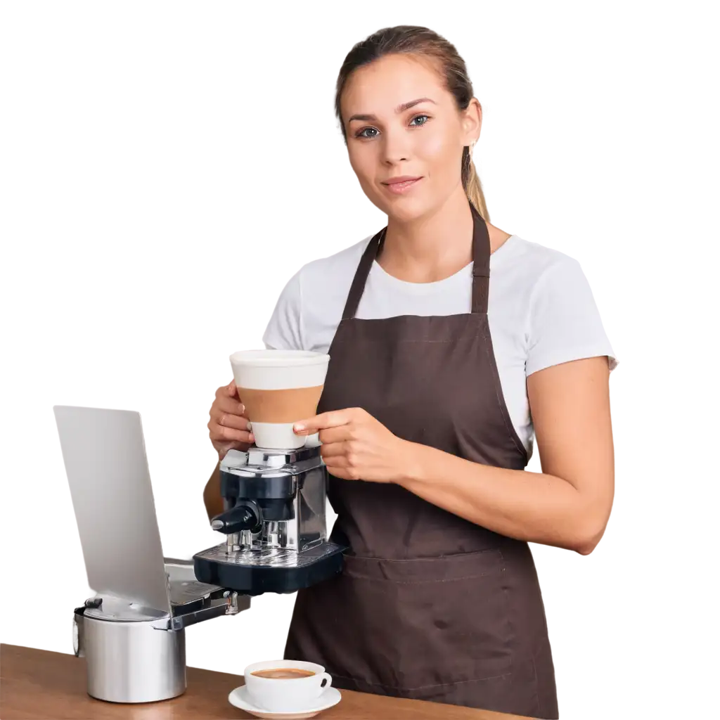 Expert barista preparing a coffee