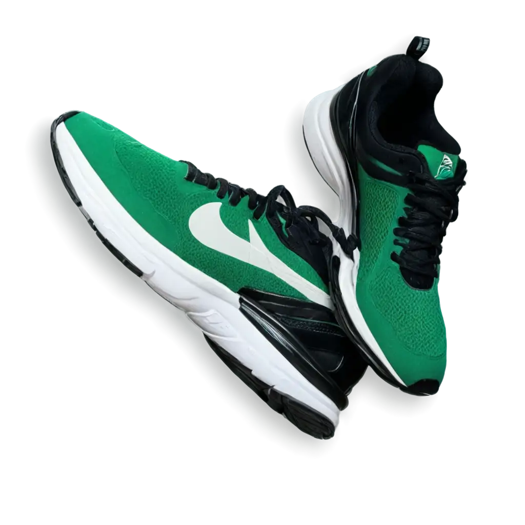 Green-White-and-Black-Running-Shoes-PNG-Image-Stylish-Footwear-for-Active-Lifestyles