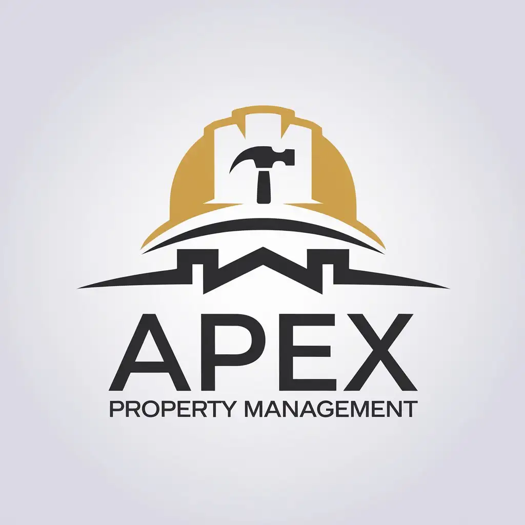 LOGO Design for APEX Property Management Minimalistic ConstructionThemed with Skid Steer and Dirt Work Elements