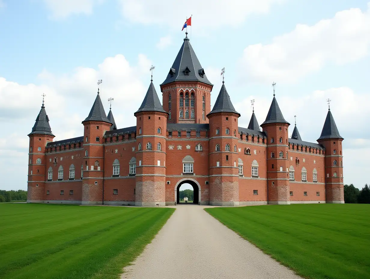 The Castle of the Teutonic Knights Order in Malbork, Poland, historical Prussia, is the largest castle in the world