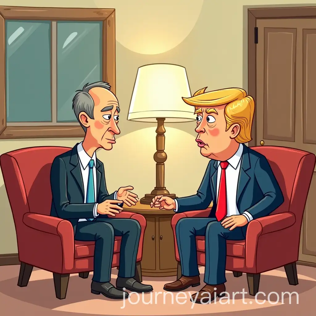 Friedrich-Merz-and-DonaldFriedrich-Merz-Trump-Cartoon-Trump-Having-a-Discussion-in-a-Relaxed-Living-Room