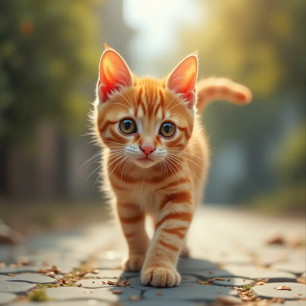 bit cat orange walking