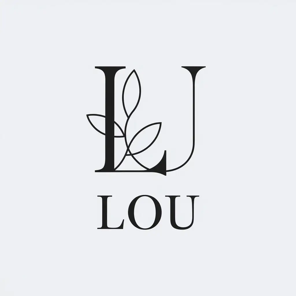 a vector logo design,with the text "Lou", main symbol:L,Minimalistic,be used in Beauty Spa industry,clear background