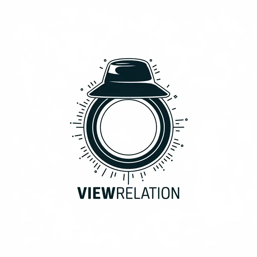 LOGO Design for Viewrelation Vector Design with Ring Light and Bucket Hat Symbol