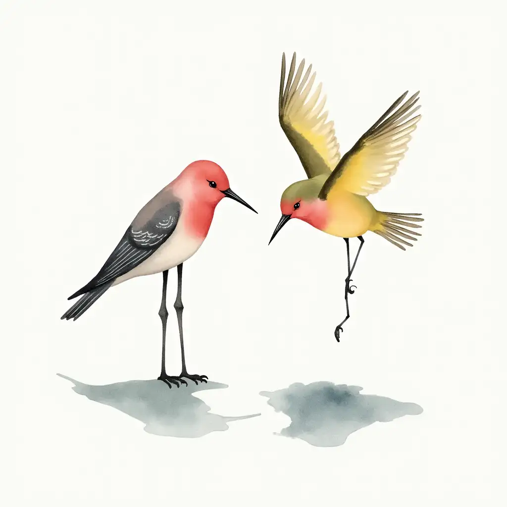 Watercolor-Birds-in-a-Peaceful-Natural-Setting