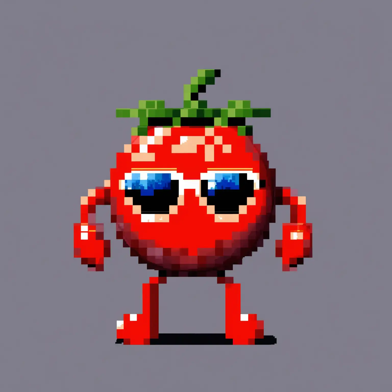 Whimsical Tomato Character with Arms Legs and Sunglasses