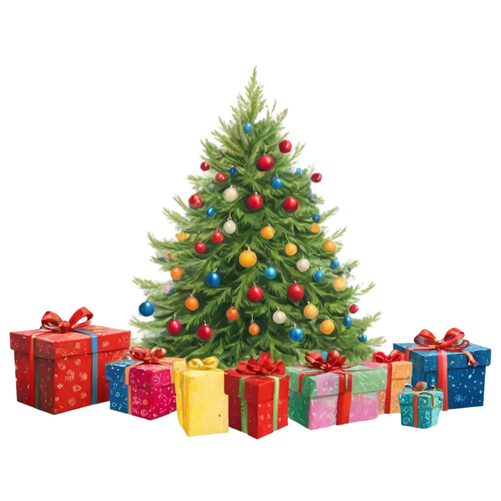 Vibrant-Christmas-Tree-with-Gifts-HighQuality-PNG-for-Your-Holiday-Celebrations