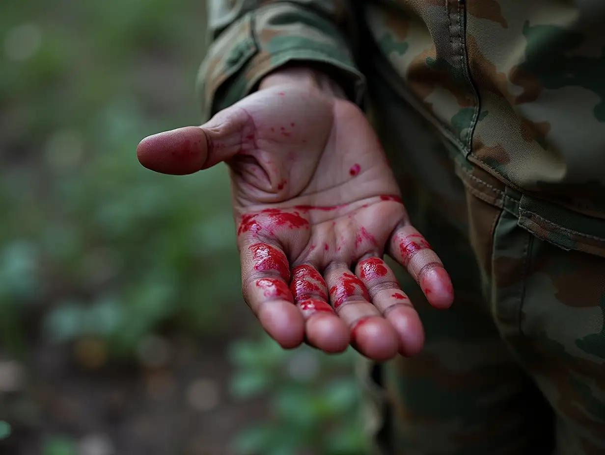 Wounded-Soldiers-Hand-on-the-Ground