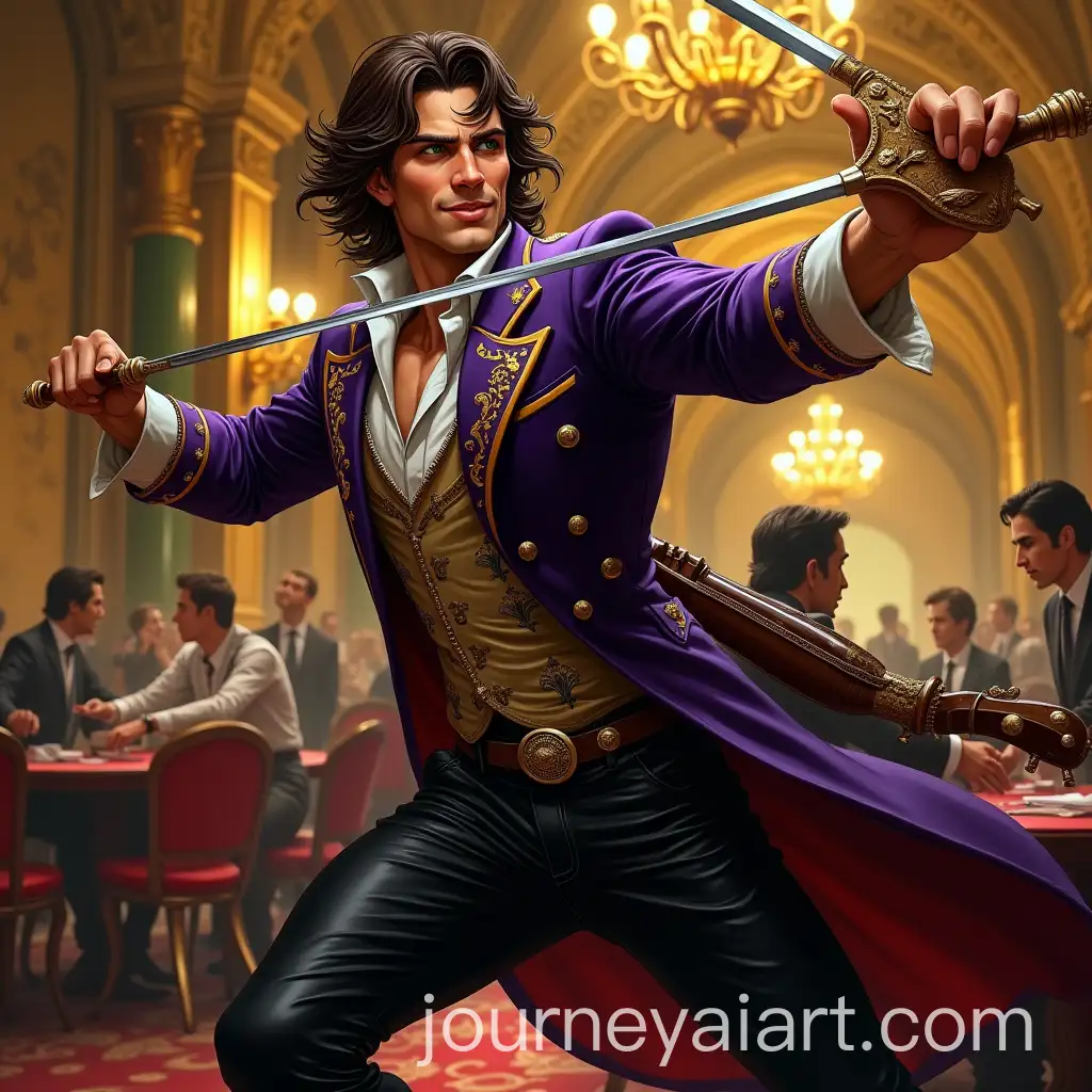 Lord-Vitra-Draws-Rapier-in-Opulent-Elvish-Casino-Scene